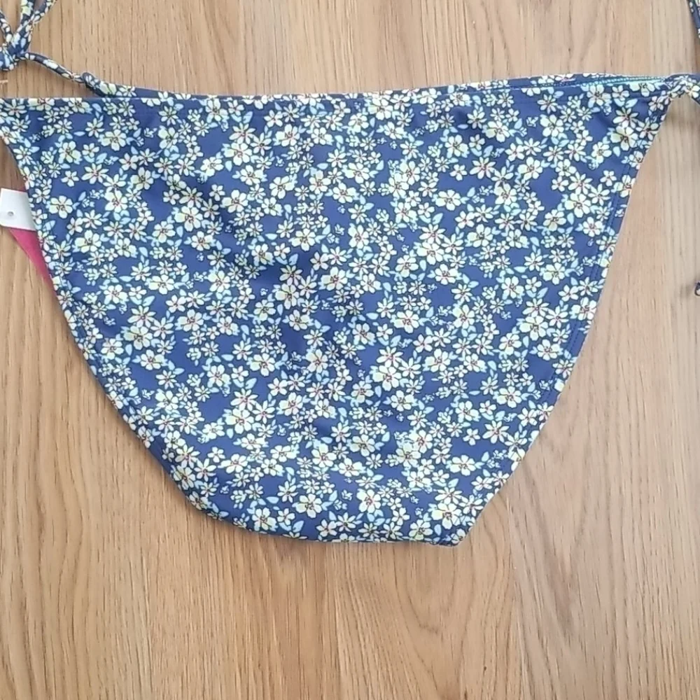 Xhilaration Hipster Blue Floral Bikini Swim Bottoms